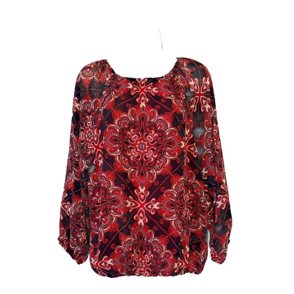 Tommy Hilfiger Red Long Sleeve Relaxed Blouse